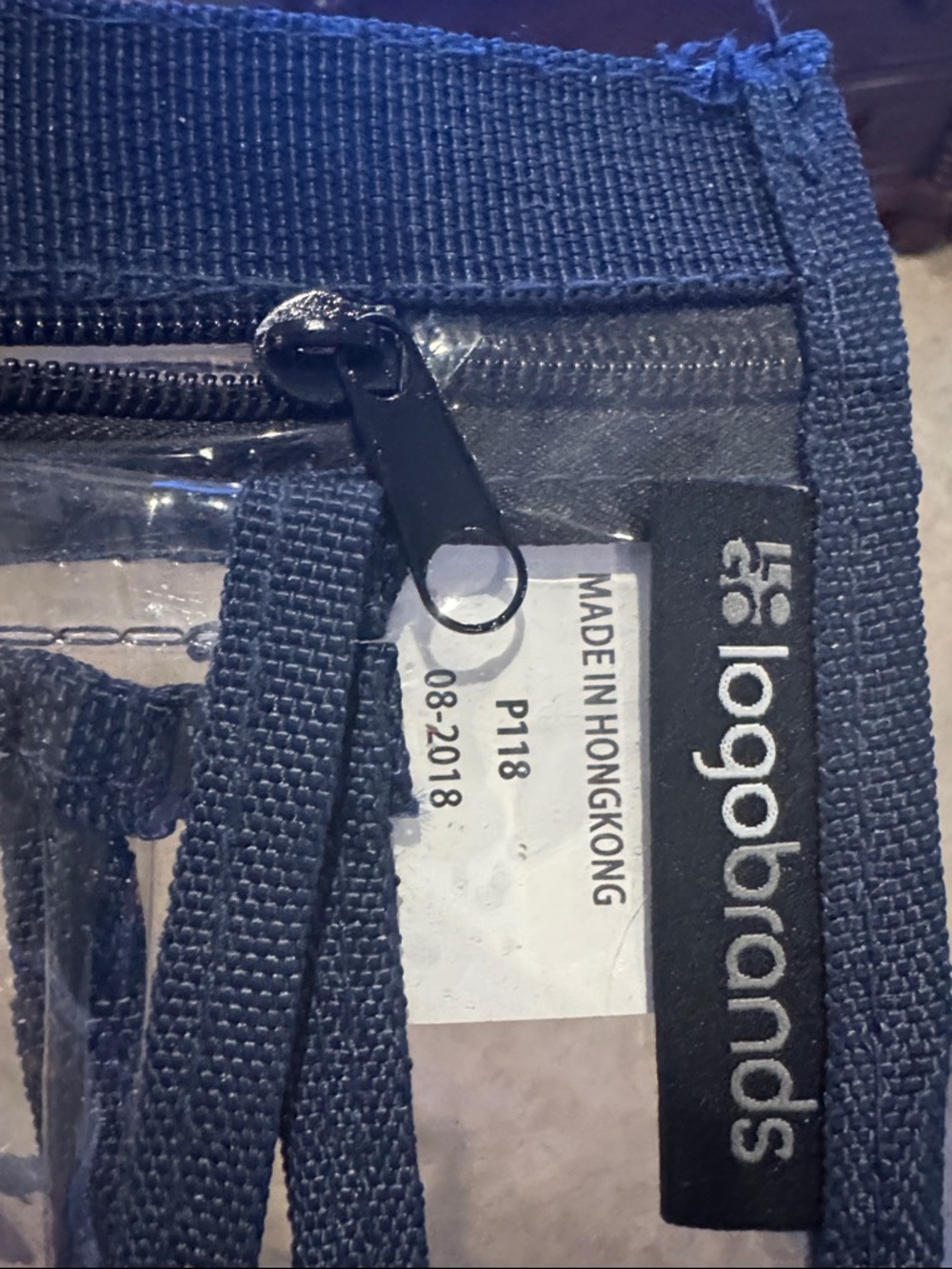Clear Notre Dame IRISH Crossbody Bag with Navy Trim - Picture 2 of 5
